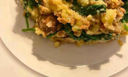 Vegan spinazie stamppot met champignons en vegan rulgehakt 🌱